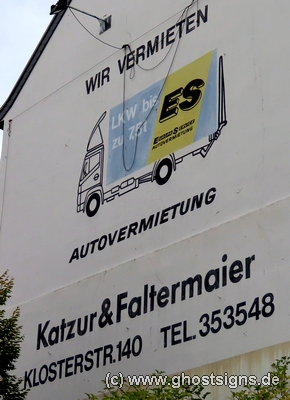 Katzur & Faltermaier, Fassadenwerbung, Fassadenreklame, Düsseldorf, Autovermietung